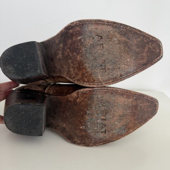 Ariat Dixon Boots Women 8.5B Brown Distressed Cowgirl X Toe Western Snip Bootie - Picture 10 of 14